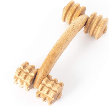 Accessories Back Massage Muscle Roller Tool Massager for Neck Shoulder Arms Legs Body Wooden 7 x 3 inches