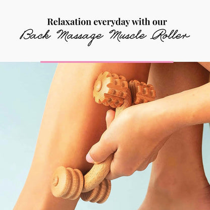 Accessories Back Massage Muscle Roller Tool Massager for Neck Shoulder Arms Legs Body Wooden 7 x 3 inches