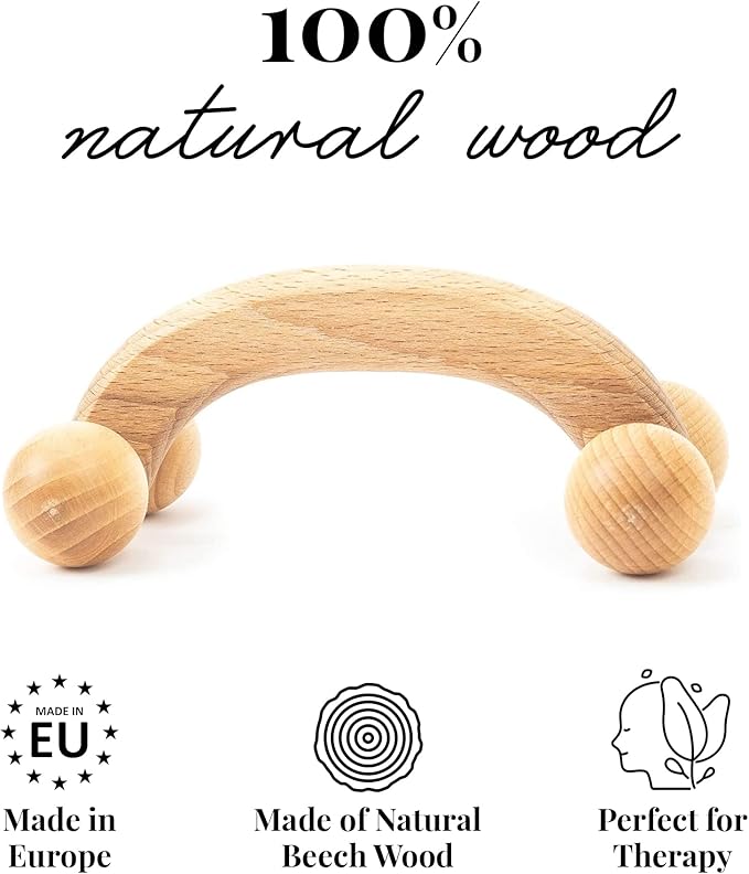 Back Massager with Smooth Ball Rollers, Multi-Functional Back Roller