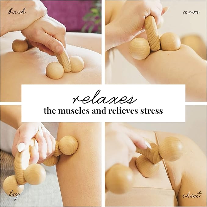 Back Massager with Smooth Ball Rollers, Multi-Functional Back Roller