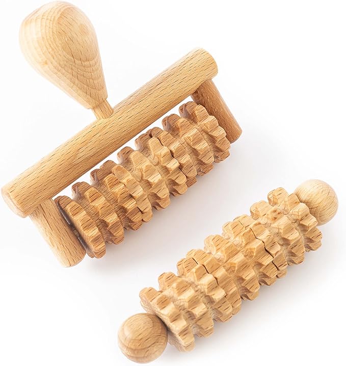 Body and Face Roller, Multi-Functional Wooden Massage Roller