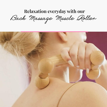 Back Massager with Smooth Ball Rollers, Multi-Functional Back Roller