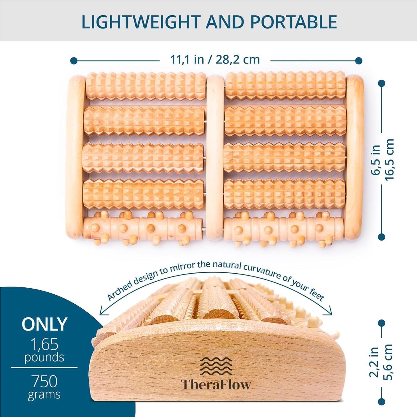 Wooden Foot Roller Massager, Neuropathy Pain Relief for Feet