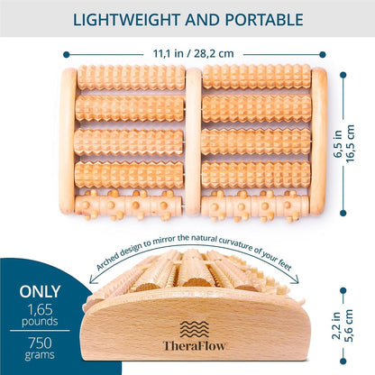 Wooden Foot Roller Massager, Neuropathy Pain Relief for Feet