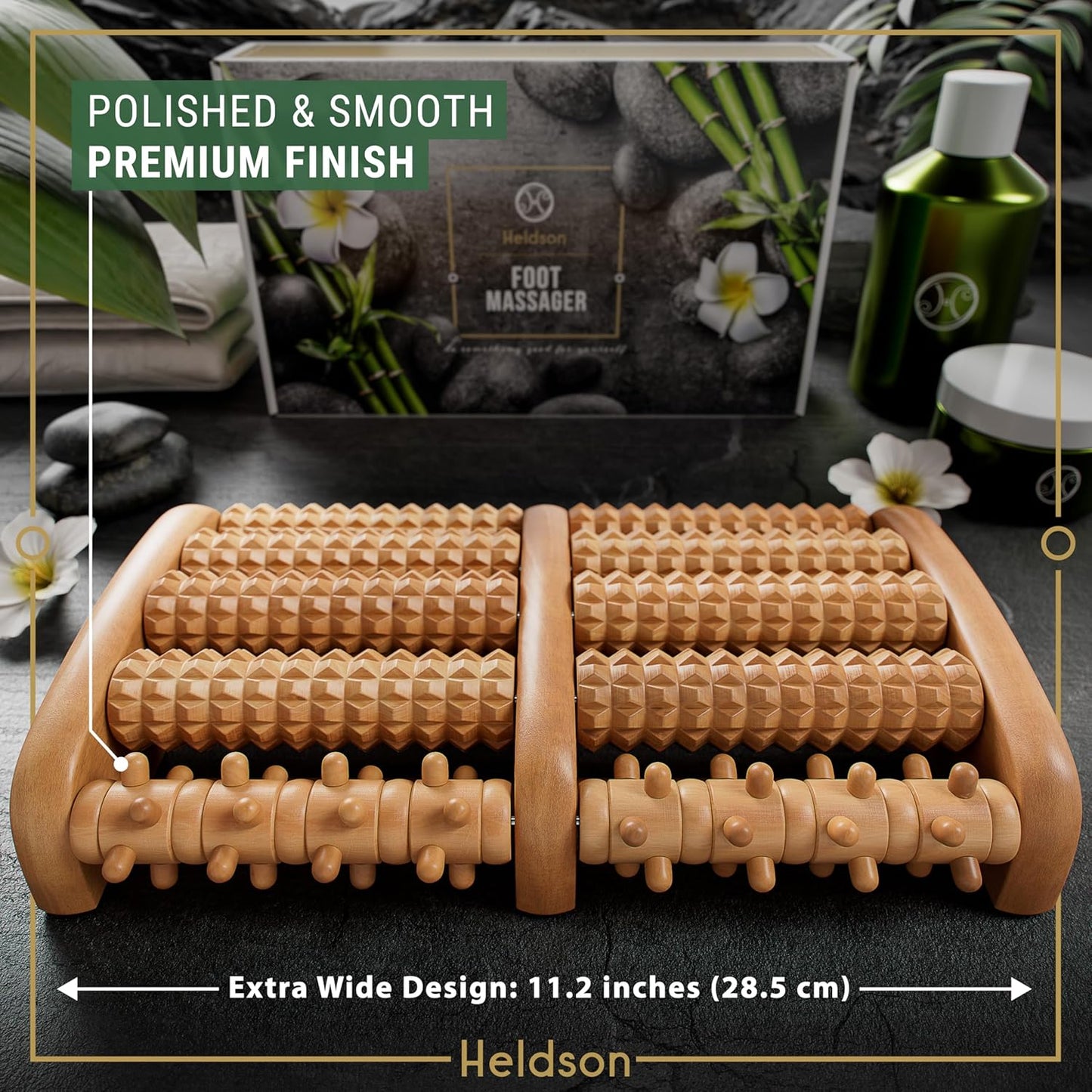 Wooden Foot Roller Massager, Neuropathy Pain Relief for Feet