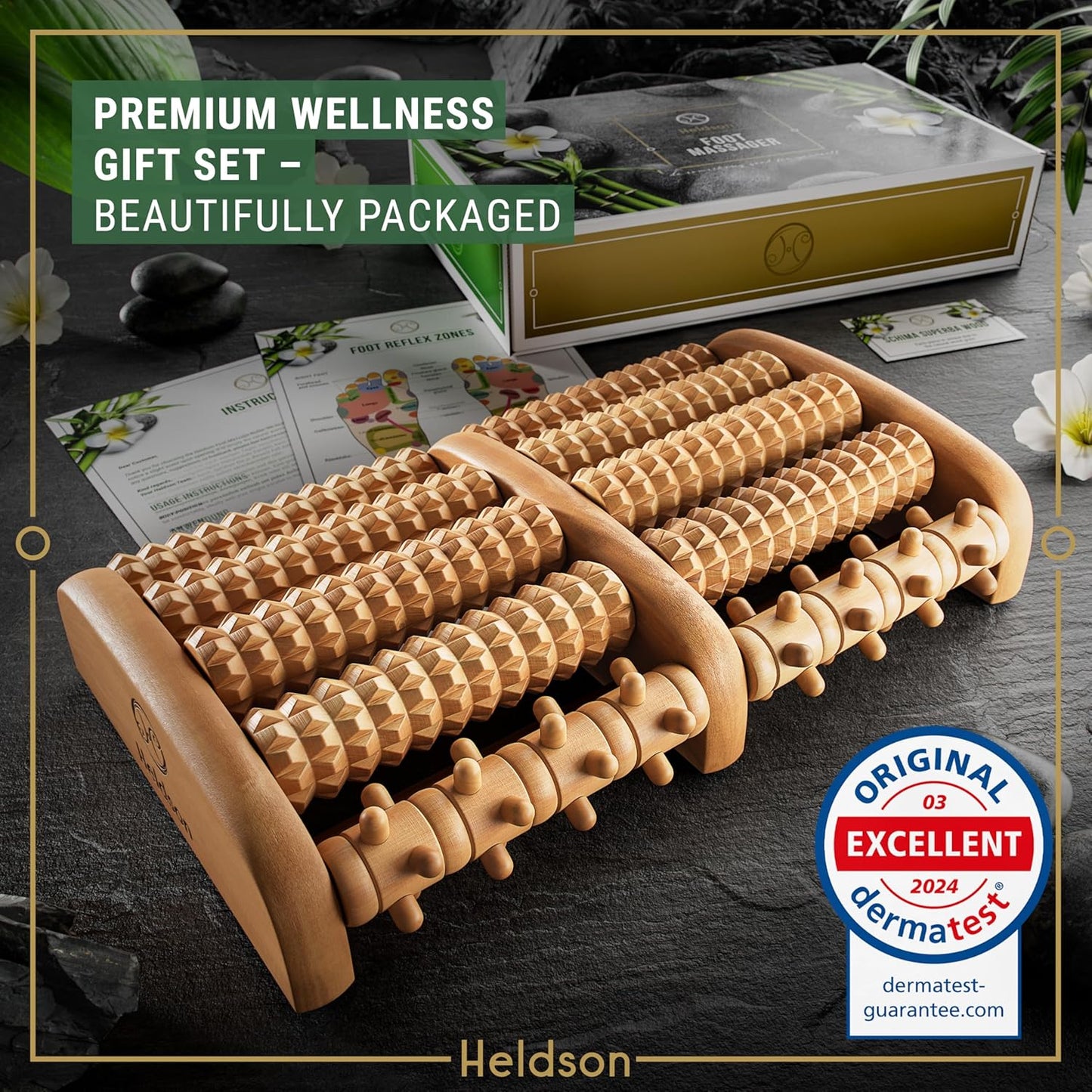 Wooden Foot Roller Massager, Neuropathy Pain Relief for Feet